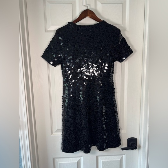 Fumblin Foe Black Mod Sequin Mini Dress Gogo Girl Womens Size Medium - Picture 4 of 4
